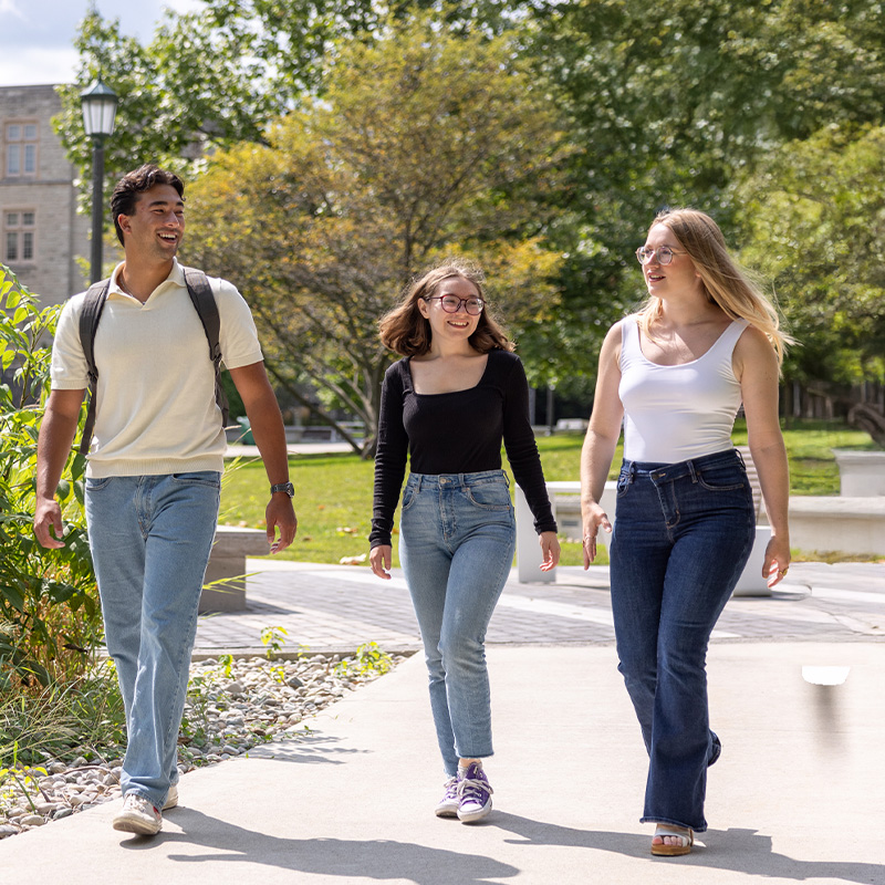 Students walking on campus